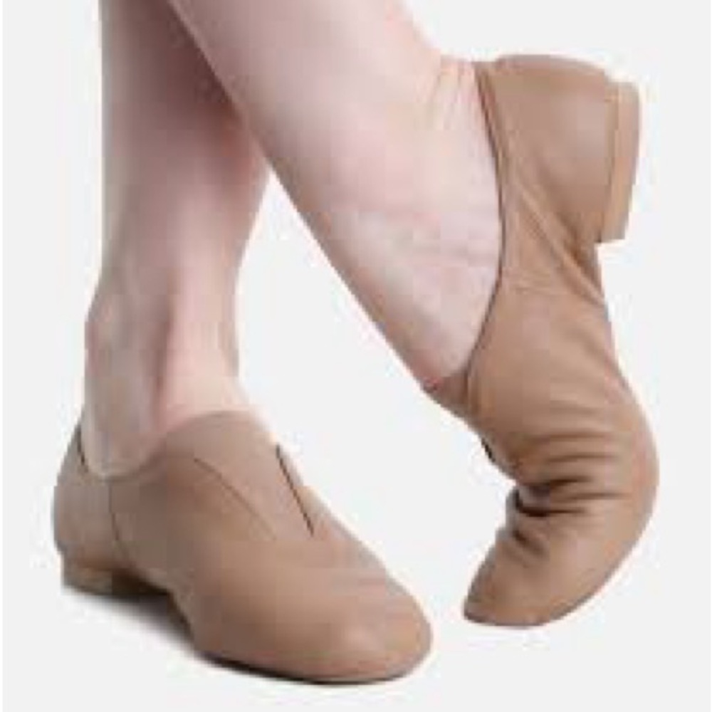NWOT BLOCH Dance Jazz soft Leather Elastic SlipOn Neoprene dance flats active 9